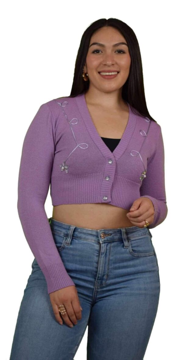 Suéter Corto con Botones Frontales