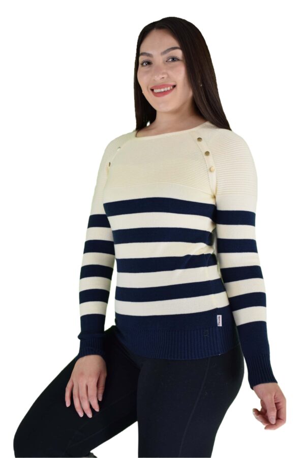 Blusa Ajustada de rayas con Mangas Largas