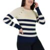 Blusa Ajustada de rayas con Mangas Largas