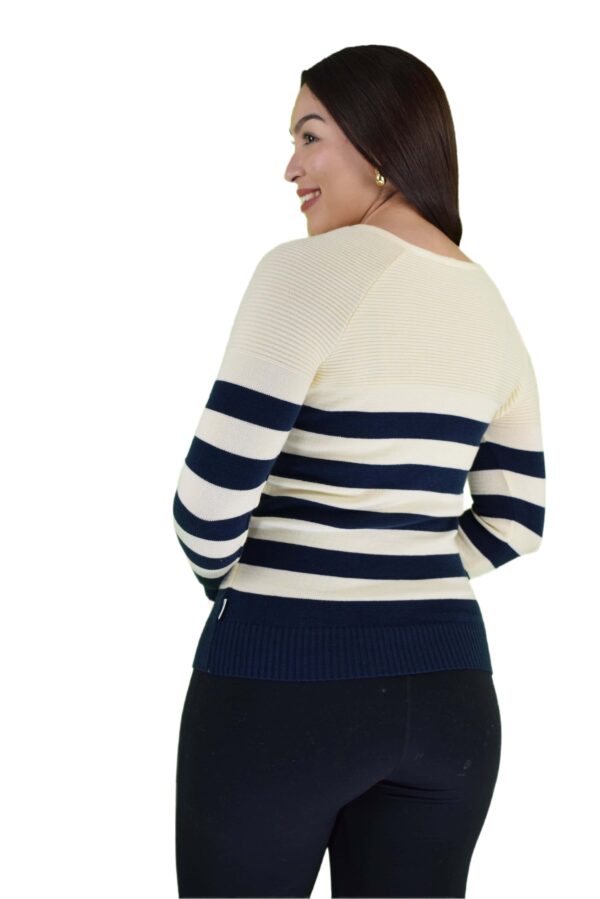 Blusa Ajustada de rayas con Mangas Largas