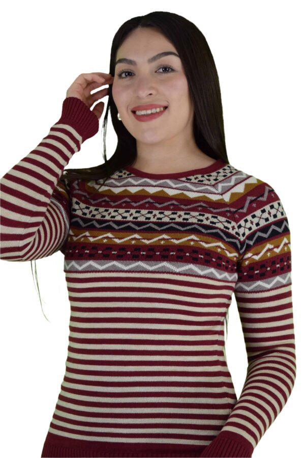Blusa de Rayas Multicolor con Mangas Largas