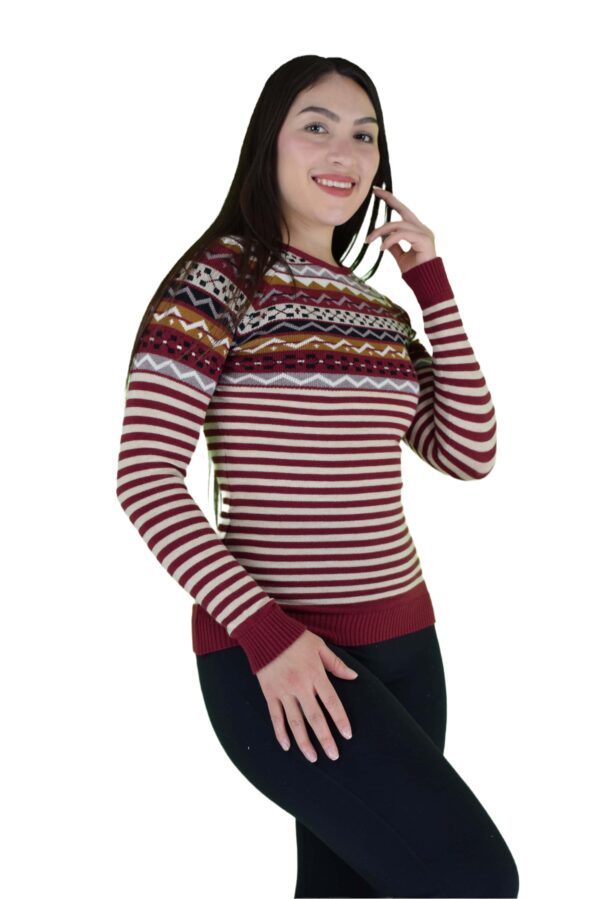 Blusa de Rayas Multicolor con Mangas Largas