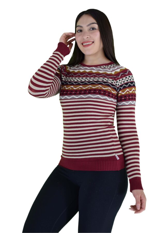 Blusa de Rayas Multicolor con Mangas Largas