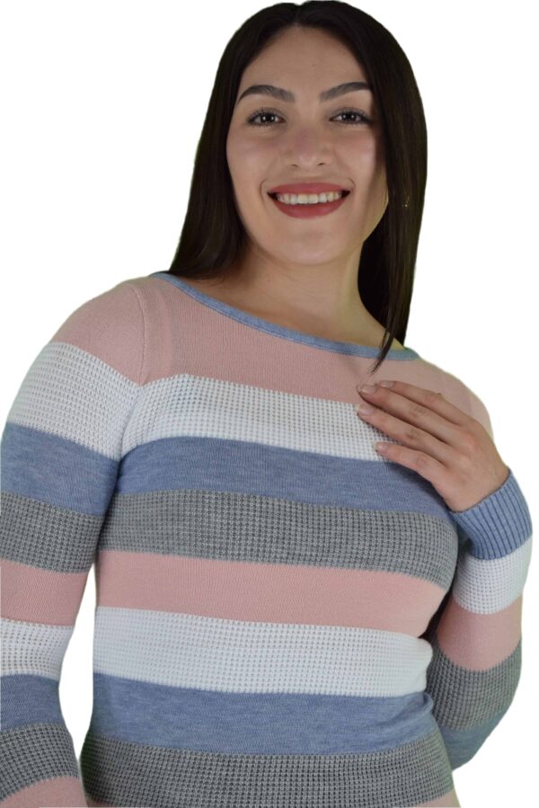 DSC_0176_1 Blusa de Rayas Multicolor con Mangas Largas